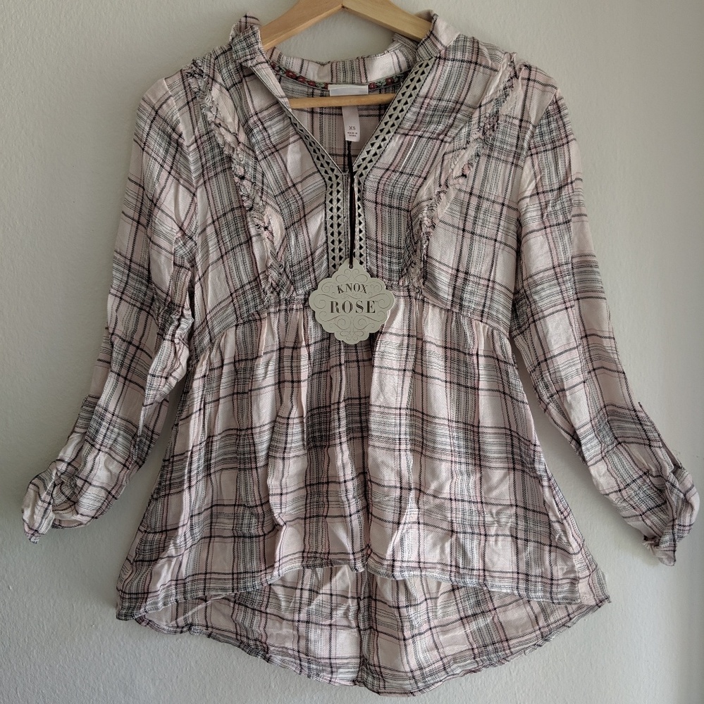 Knox Rose Women's Bohemian Short Sleeve V-Neck